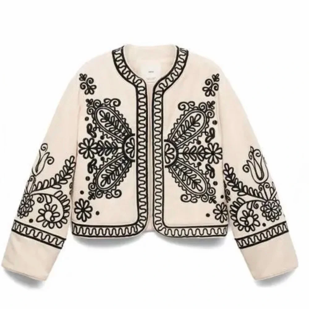 Mango embroidered cropped jacket size M - Picture 2 of 5